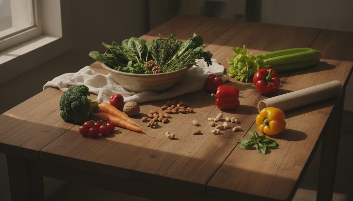 Verse ingrediënten op tafel